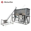 Horizontal blender ribbon mixer for potting soil and fertilizer