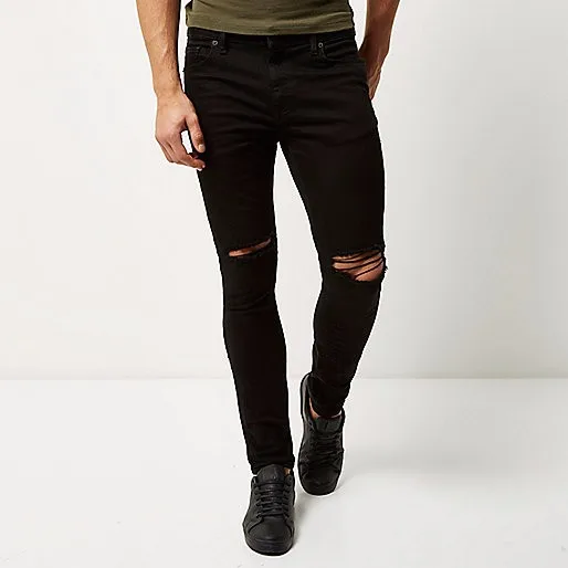 black ripped sid skinny jeans