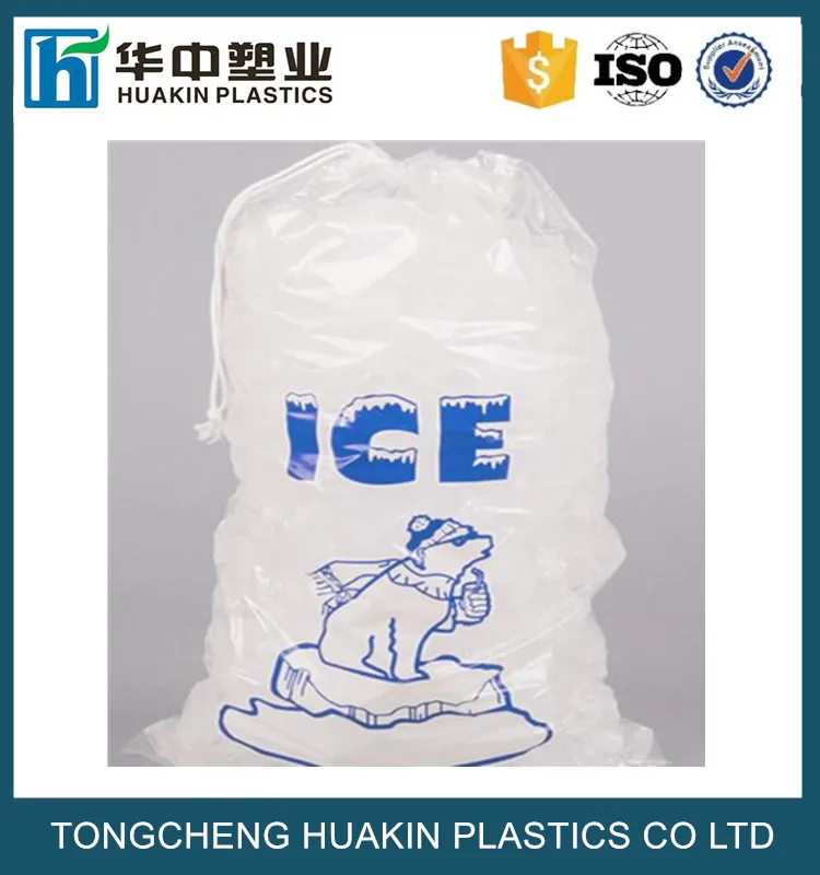 20 lb Ice Bags with Drawstring 13 in x 23 in x 1.85 mil Pack of 50 Heavy Duty Commercial Grade 