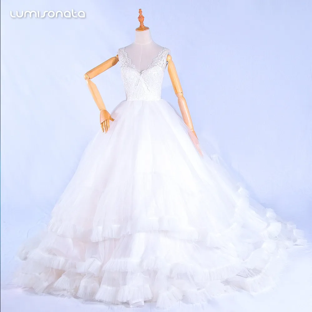 Fiber Optic Wedding Dress Luminous Fabric Ball Gown