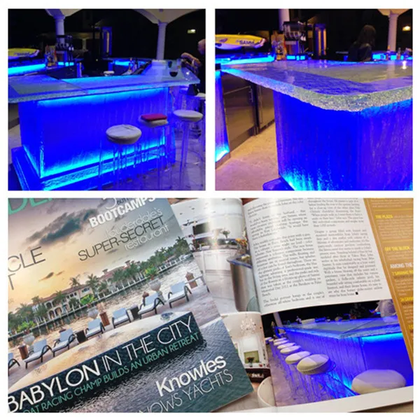 Contemporary Crystal Fused Glass Bar Counter Top With Rounded Edge Buy Glass Bar Counter Top