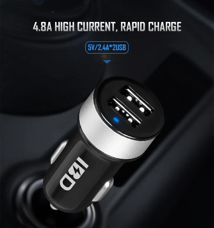 Ibd 5v 2.4a Universal 2 Port Car Charger Input 12v 24v Car Charger Led ...