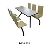 School canteen fast food dining Siamese table& chair;wooden furniture