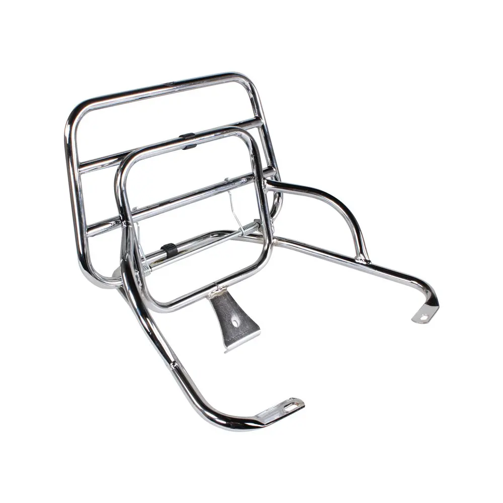 Cuppini Chrome Folding Rear Rack; Vespa Primavera and Sprint Scooters