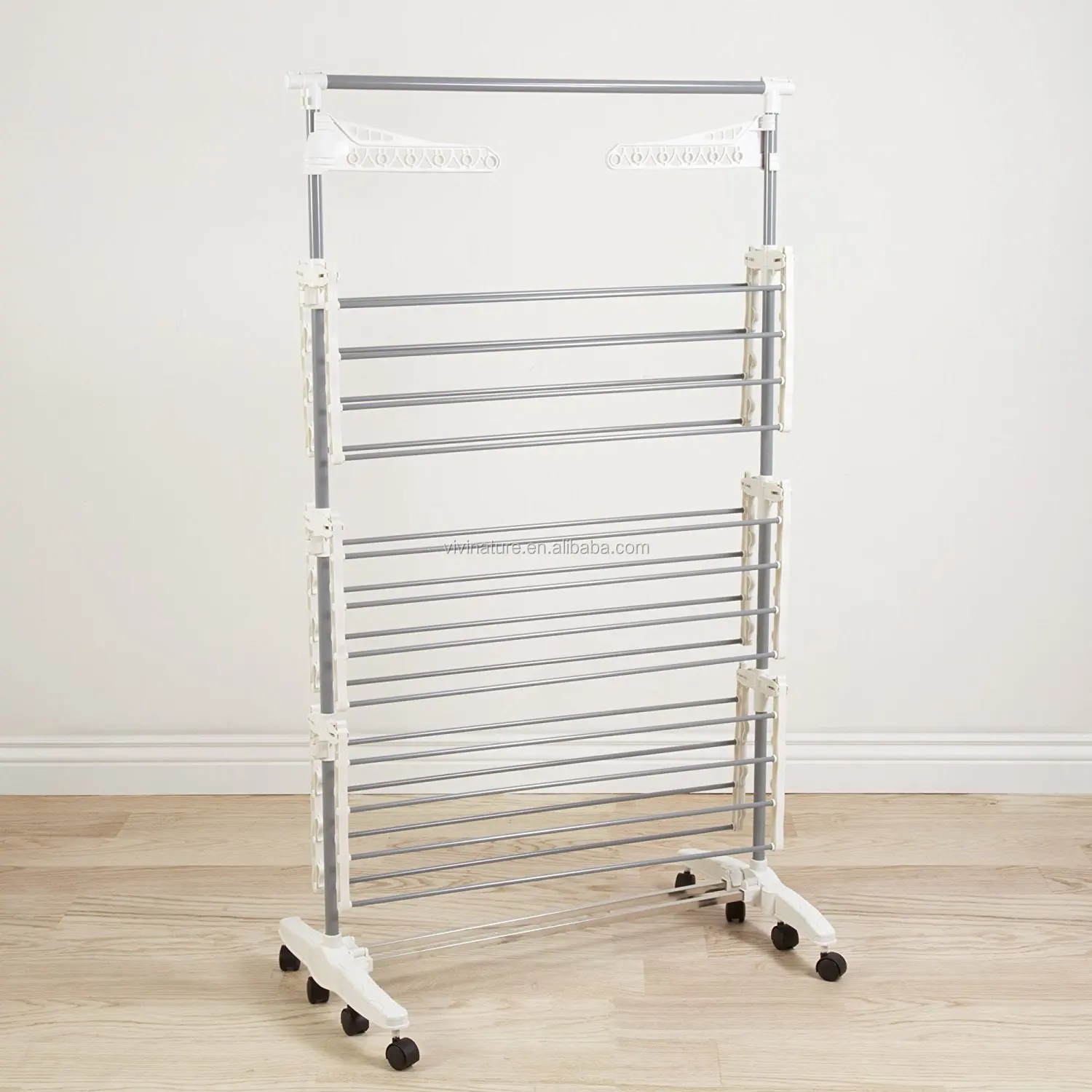 Height Adjustable Laundy Drying Rack With 4 Wheels Buy Laundry Drying