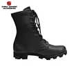 molding high boot military black leather rubber outsole boot