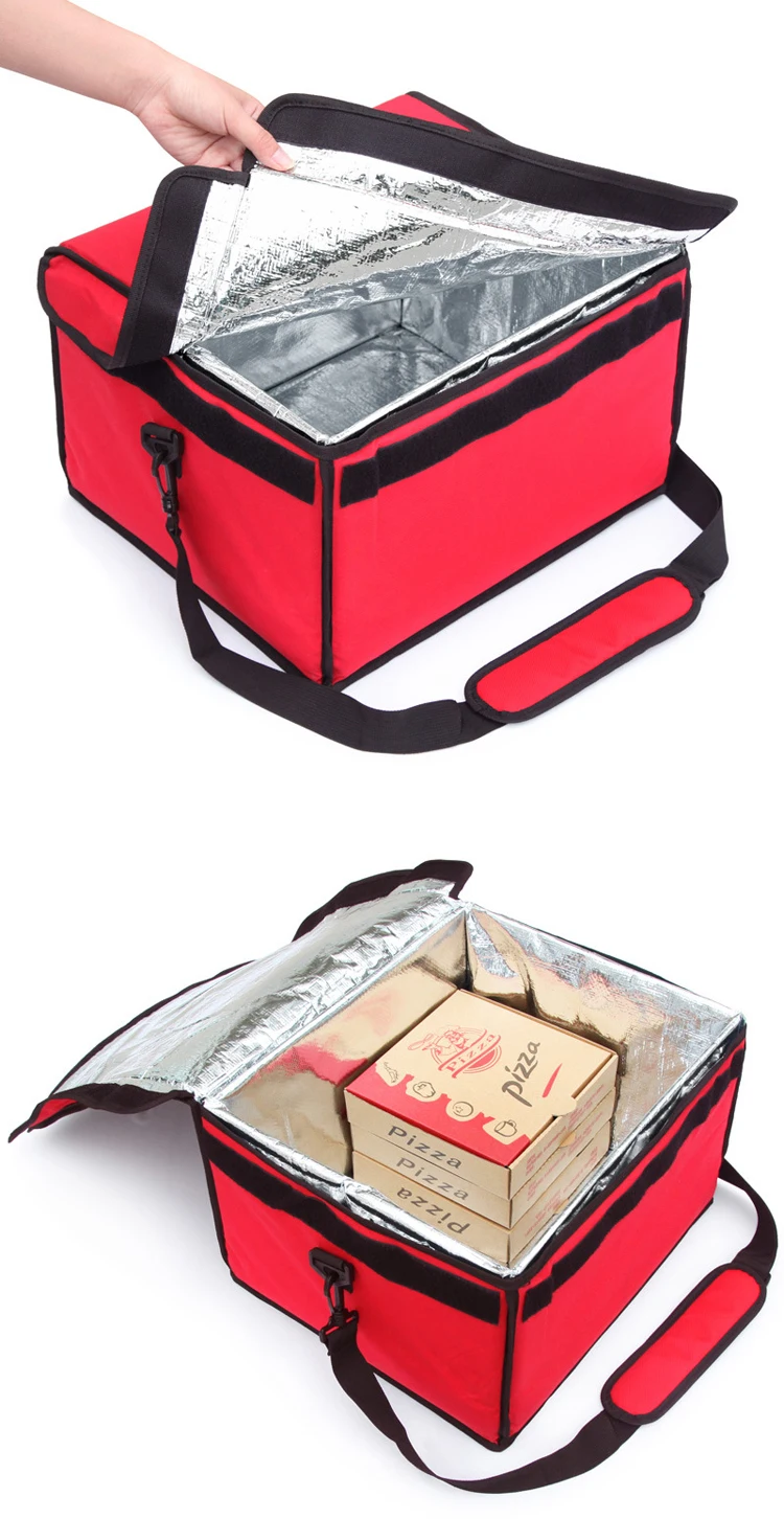 16" Pizza Delivery Bag Red Insulated Thermal Food Storage Holder Pizza Outdoor 