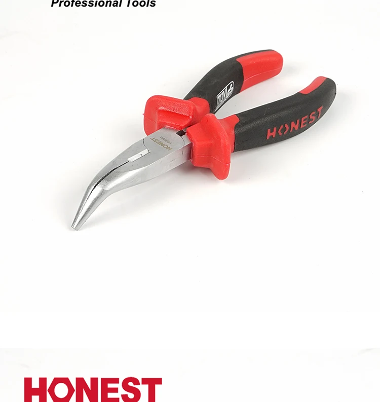 Free sample 6'' Professional Carbon Steel Hand Tools Bent Nose Finishing long clever tongs Pliers