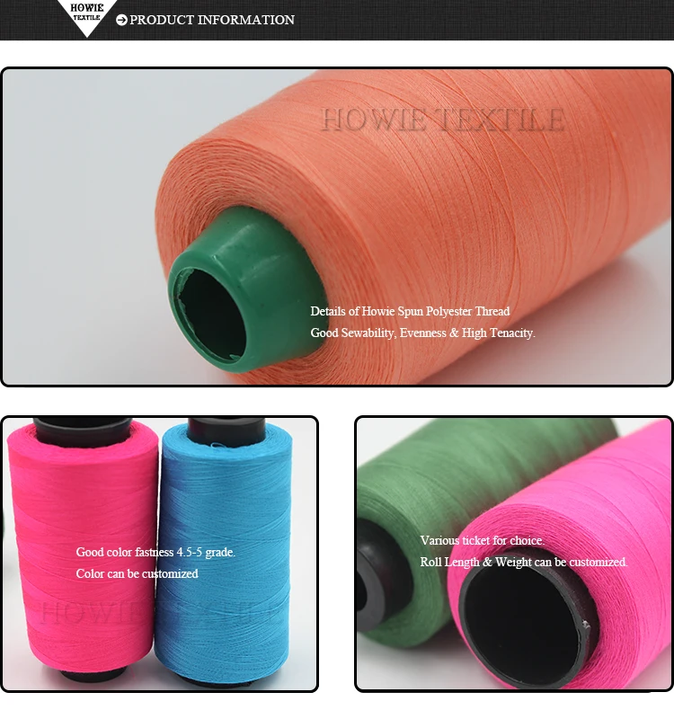 High Quality 40/2 Spun Polyester Sewing Thread 5000 Yards per cone