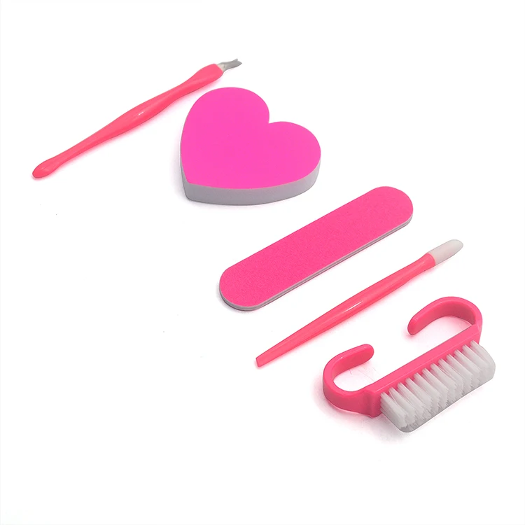 Customized 5 Pieces Manicure Set Heart Shape Nail File Set Buy Heart