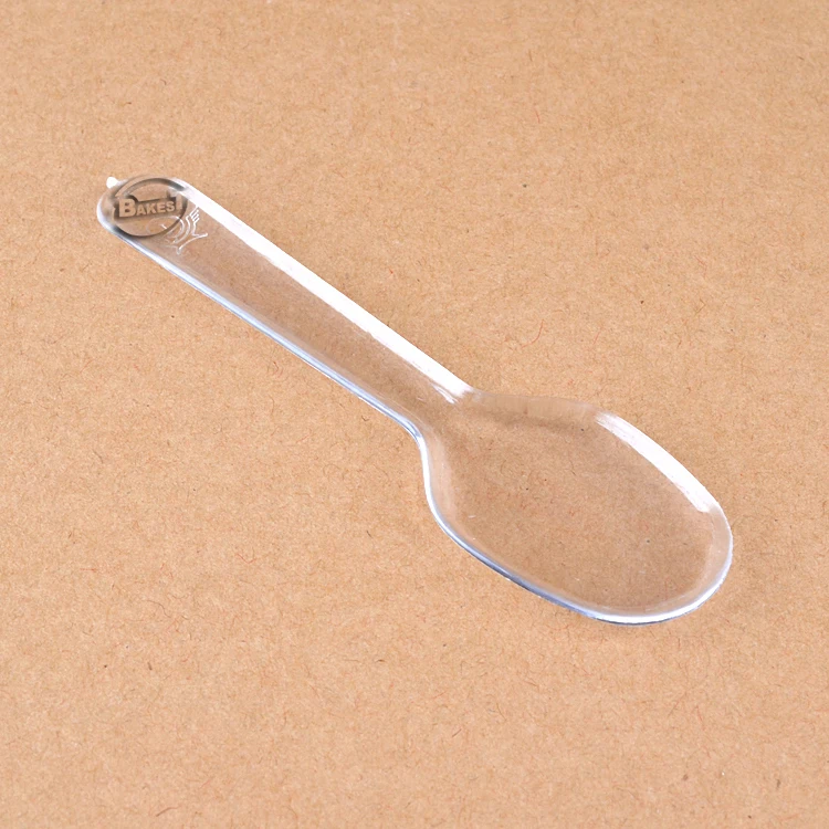 Hot Sell Short Transparent Disposable Plastic Spoon For Jelly Pudding