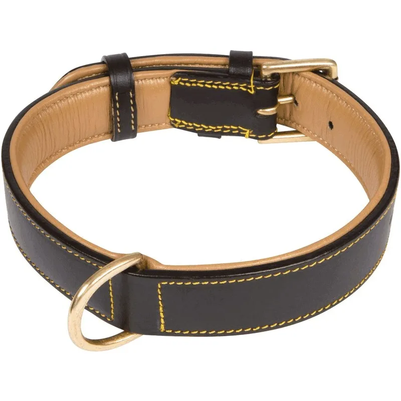 Soft Padded Touch Collars Luxury Round Leather Western Dog Collars