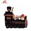 Plush Train House with 4 Stuffed Animals Conductor Black Bear