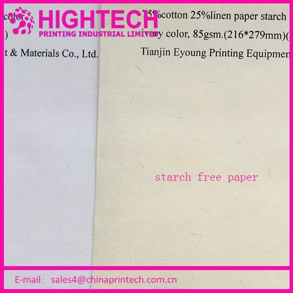 Cotton Linen Paper,100 Cotton Paper With Security Thread Watermark