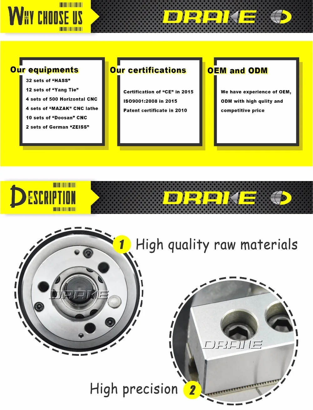 3 Jaw Oil Operated Hydraulic Lathe Chucks For Cnc Wire Cut Edm Machine