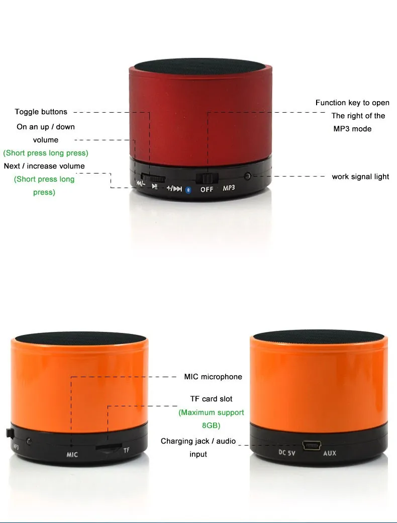 Bluetooth Receiver FM Radio Wireless Stereo Portable Bluetooth Speaker for mobile phone - ANKUX.COM