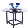 4 color 4 station textile rotary silk manual screen printing machine for garment