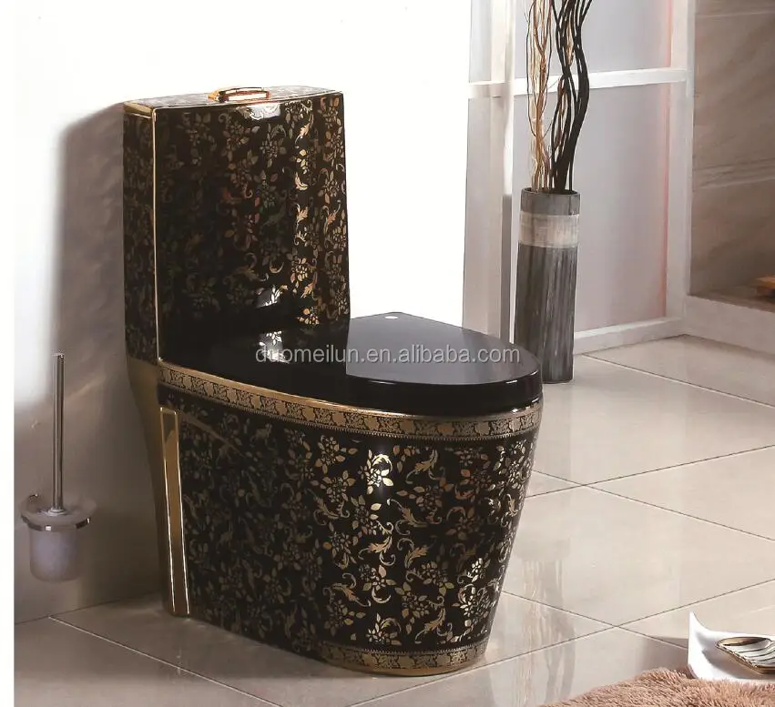 Modern Golden Sanitary Wares Wc One Pieces Gold Plating Toilet Buy