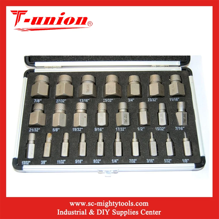 Multi Spline Screw Extractor 25pc Set Hex Head Bit Socket Wrench