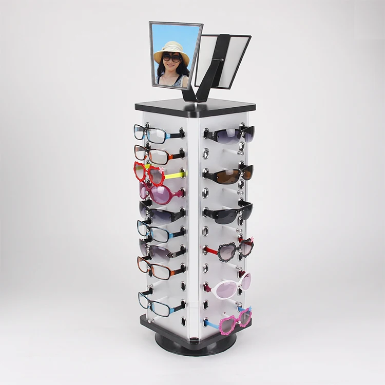 Square Acrylic Rotating Sunglasses Display Rack With Mirror Buy