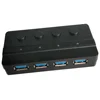 High Quality 4 Port Super Speed USB 3.0 Hub with Independent Power Switches & Led Light For PC Laptop