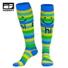 knitting rainbow and smile face jacquard compression socks