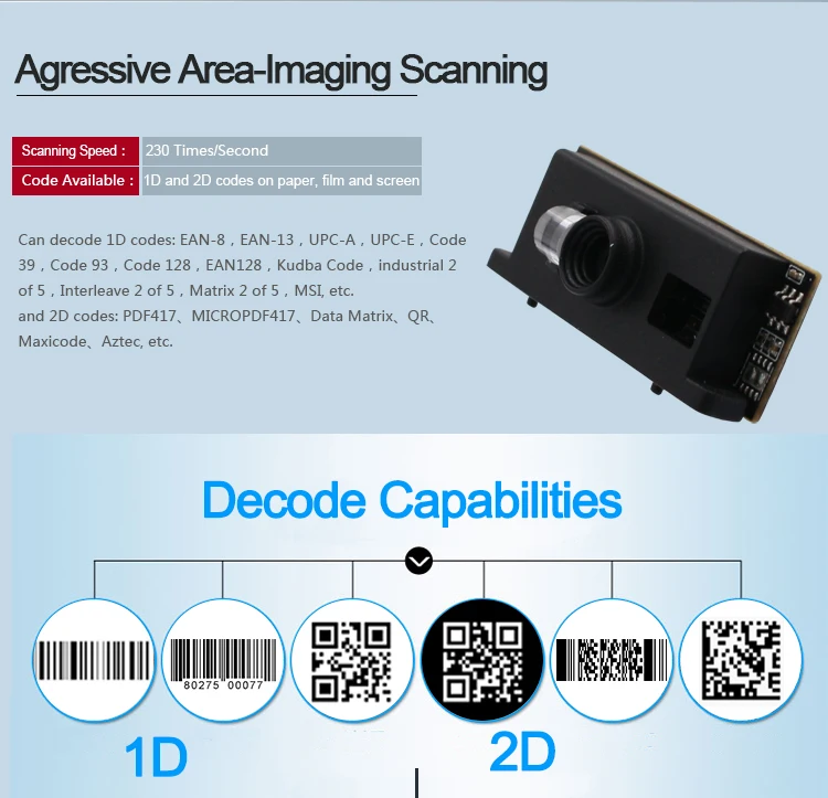 E2000a Usb Qr Code 1d 2d Arduino Barcode Scanner Module Engine - Buy ...
