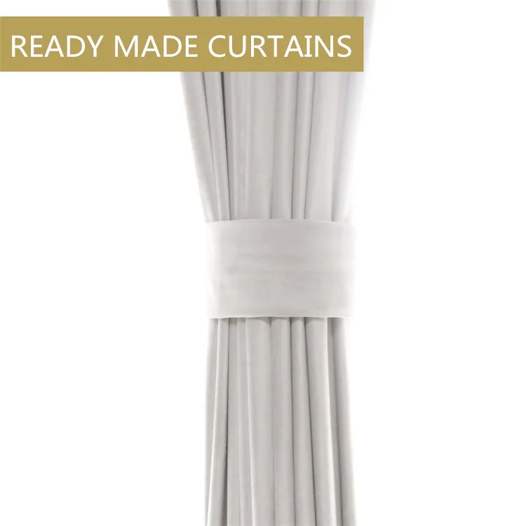 Light Grey Ready Made 380gsm Heavy Purple Velvet Drapes Curtains