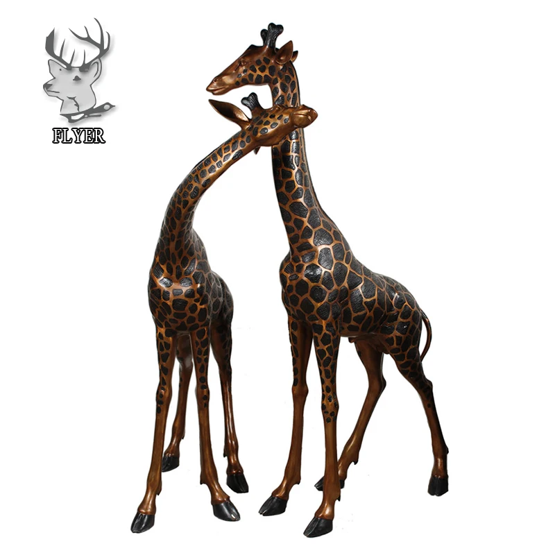 large brass giraffe statue