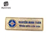 rectangle shape back magnetic metal company logo name button badge