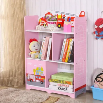 Lovely Cartoon Children Furniture Mdf Wooden Bookcase Bookshelf
