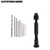 Mini Micro Aluminum Hand Twist Drill Bit Set Jewelers Sliding Drilling Wood Hobby Tool With 0.5-3.0mm HSS Drill Bits