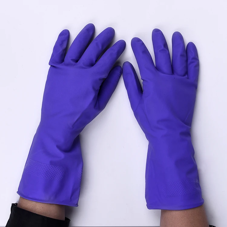 purple vinyl gloves