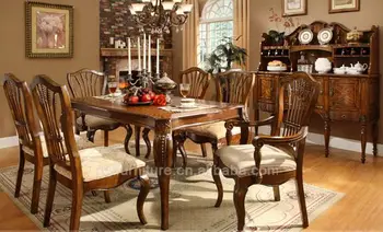 Antique Cherry Dining Room Set / Liam Cherry Finish 7 Piece Space Saver Dining Room Set / Tuscany ii table, 4 side chairs, 2 arm chairs and china.