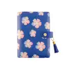blue floral flower personal organizer colored leather designer journals with custom digitally printing planner