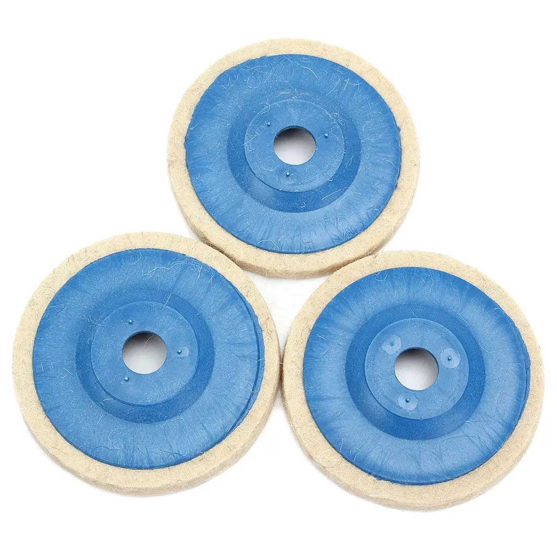SODIAL(R) 3pcs 100mm 4Inch Grinding Pad wool Polishing Disc Abrasive Wheel Felt Buffer Set