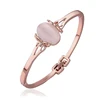 Hot Selling Fashion Women Single Cat Eye Semi-Precious Stone Tin Alloy Bangle