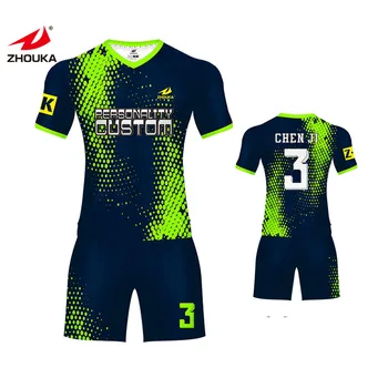 Fluorescence Green Color Soccer Wear Sublimation Soccer Warm Up Suits