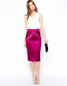 satin pencil skirt