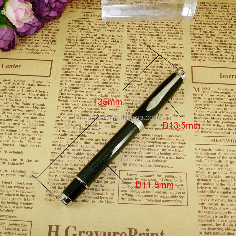 Luxury Carbon Fiber Fountain Pen Liquid Ink Pens With Pump Cartridge