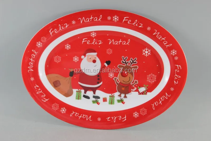 14inch Christmas Melamine Oval Plate