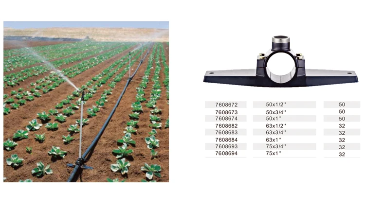 Good Quality Agriculture Irrigation 32mm 75mm 250mm HDPE Pipe Fitting Plastic PP Saddle Clamps