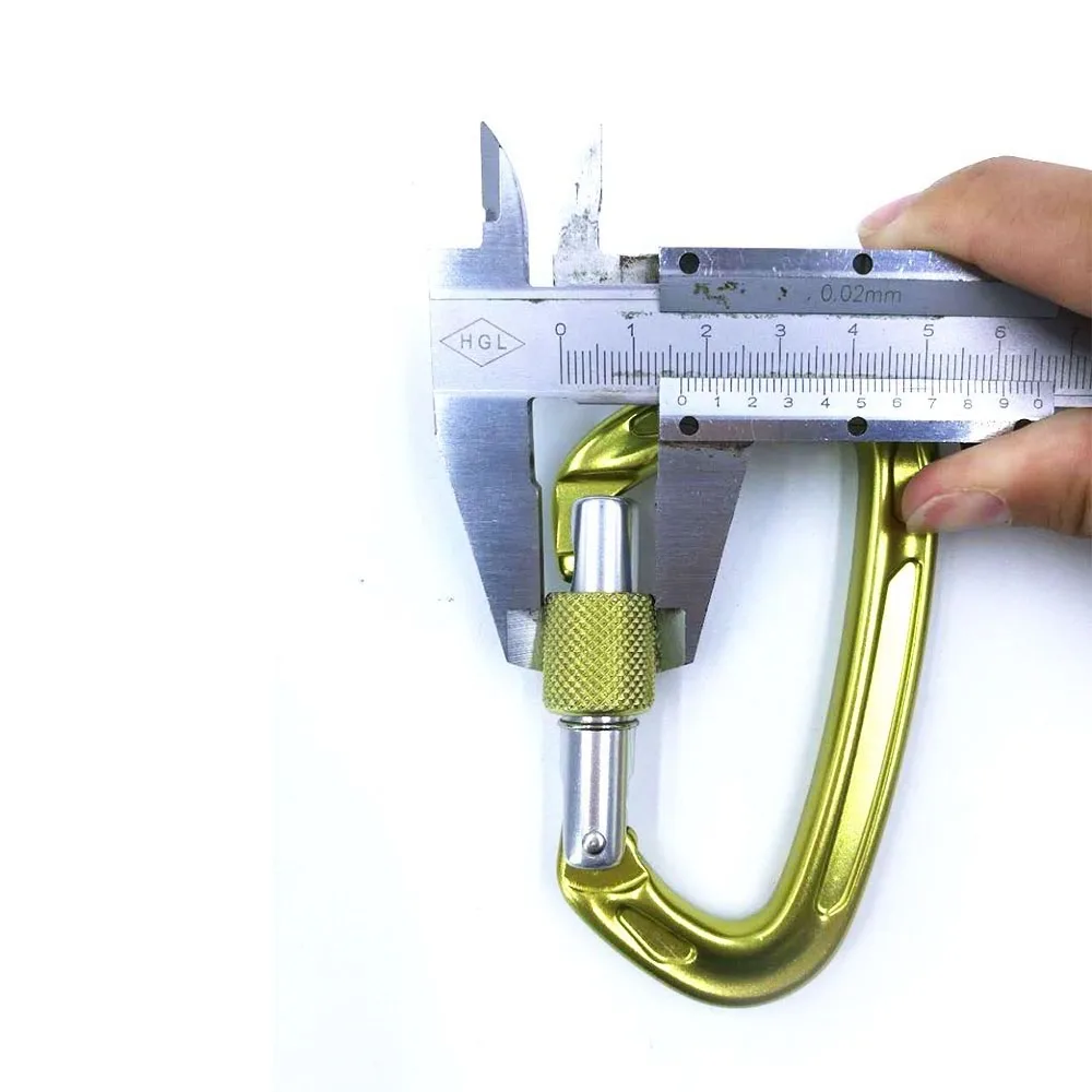 12mm Aluminum Snap Hooks Wholesale 22kn Selflocking Carabiner Outdoor Climbing Carabiner Hook Dog Rope Leash Hook