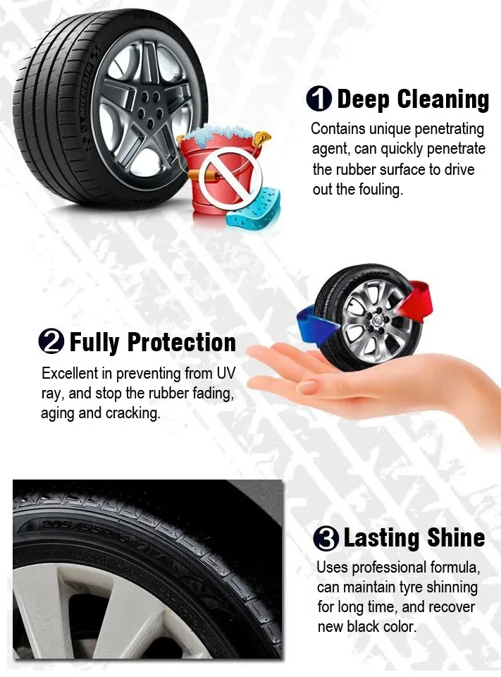 High Gloss Chemical Formula Tire Shine Liquid And Gloss Tire Polish