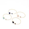 Fashion Gem stone bangle personalized customized open bracelets bangle copper alloy jewelry