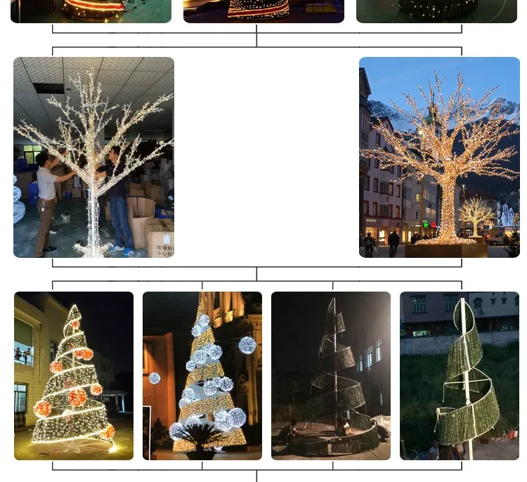 commercial grade outdoor metal 3d purple lighted christmas tree with led lightsDongguan Obbo