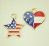 Wholesale make custom zinc alloy metal enamel country american flag pendant