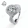 18K White Gold Oval Milgrain Halo with Side Accents Engagement Moissanite Wedding Ring
