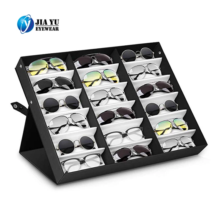 High Quality 16 Or 18 Pieces Sunglasses Eyewear Display Storage Case