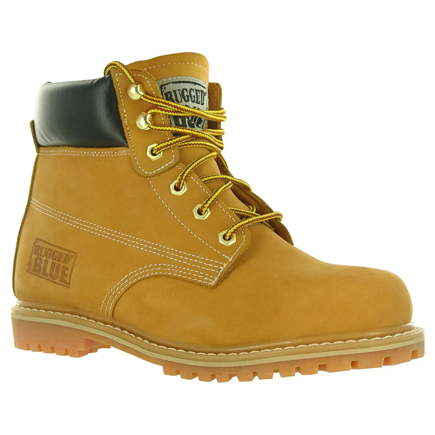 Size 9M Rugged Blue MS001 Nubuck Leather Steel Toe Waterproof Mens Work Boot Tan Online Stores MS001-Tan-9M